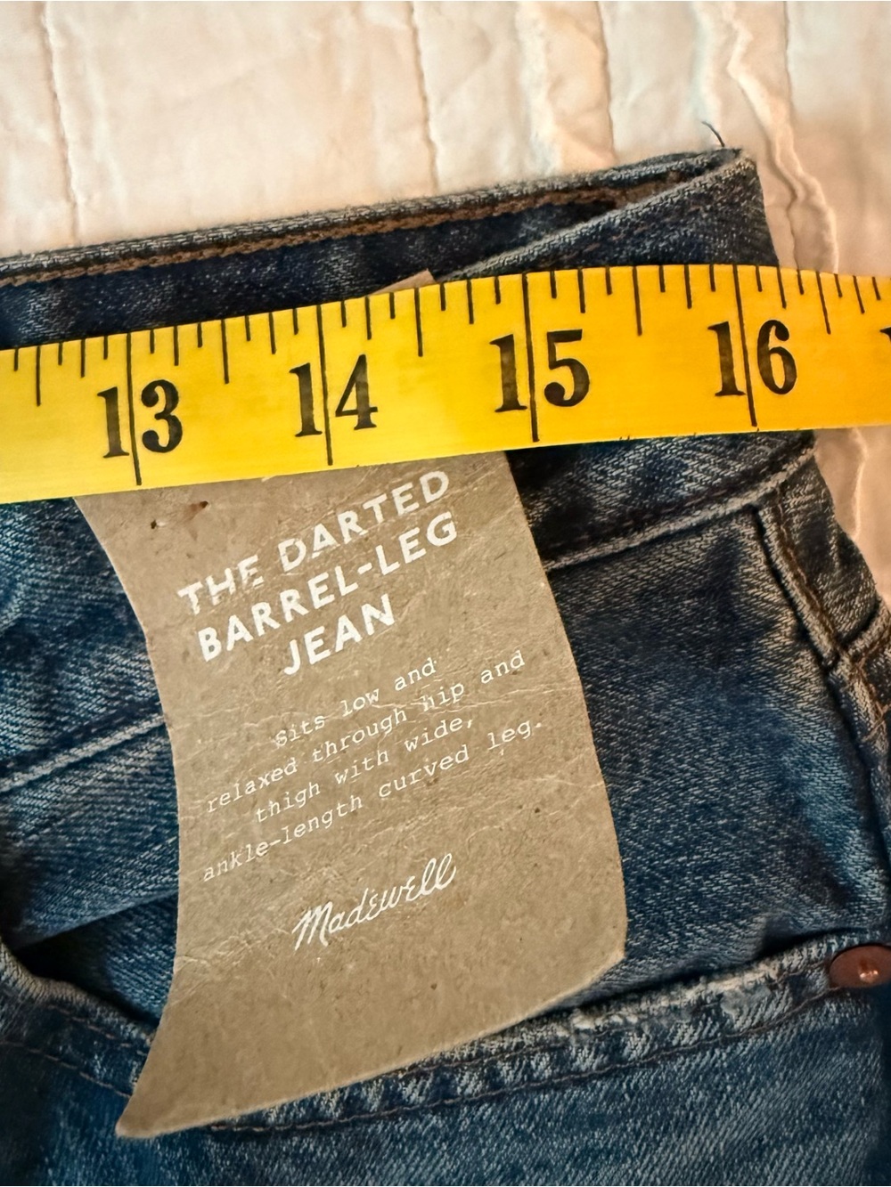 NWT Madewell Darted Barrel Leg Jean 28 Irmo Wash Rigid - Picture 8 of 14